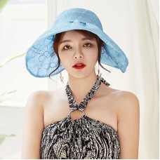 MujerFloral Sun Hats Ruffled Adjustable Wide Brim Caps Foldable Outdoor Hot  eb-45603303